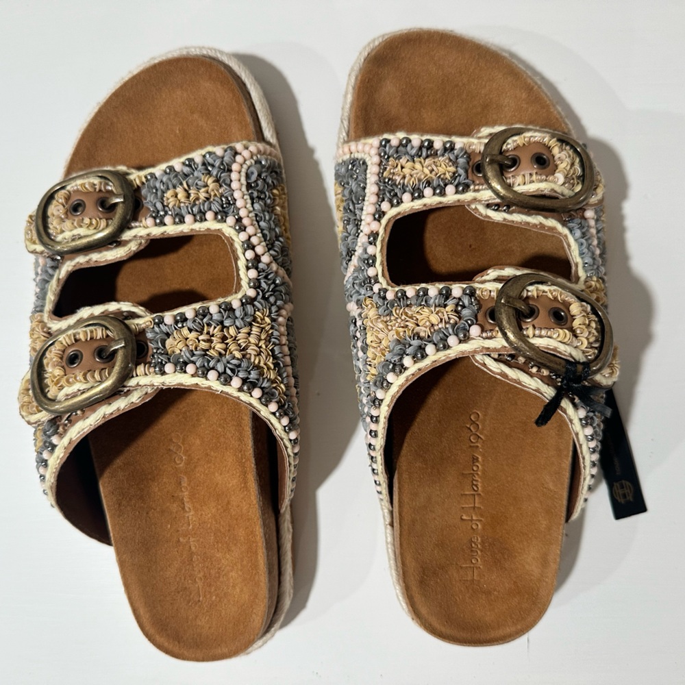 NWT House Of Harlow 1960 Beaded Sandals